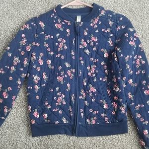Kids navy blue floral jacket